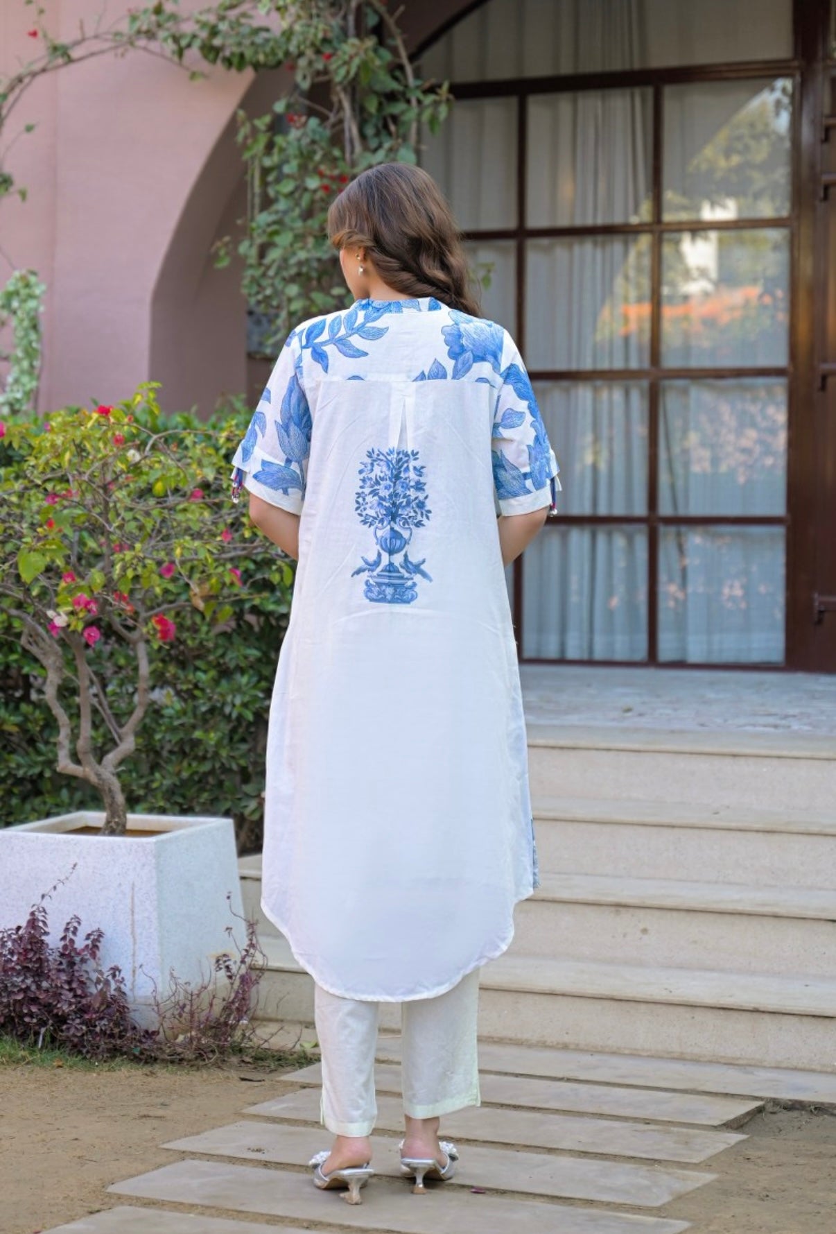 Coastal Blossom Ivory Kurta Set