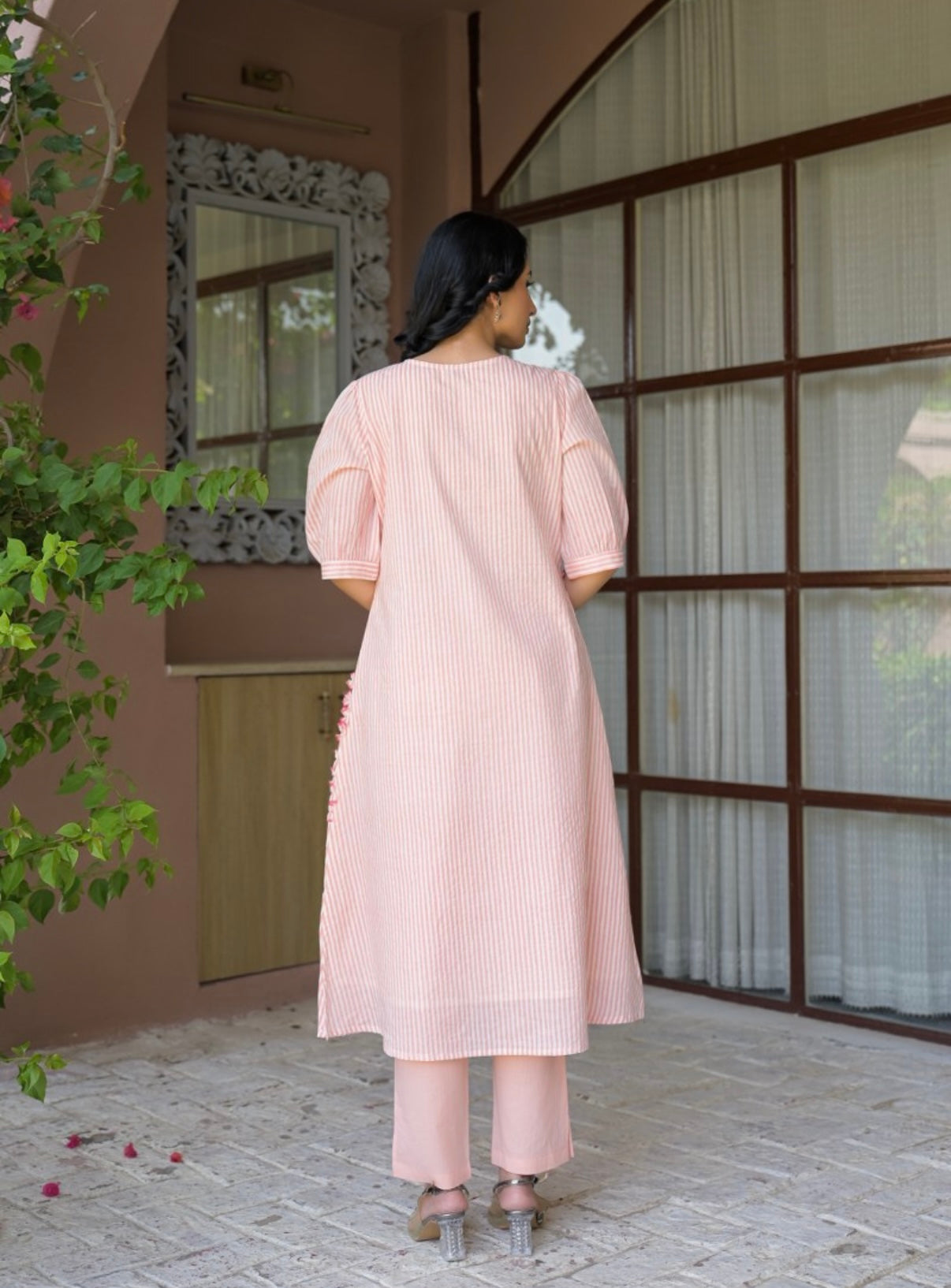 Soft Blush Bloom Kurta Set