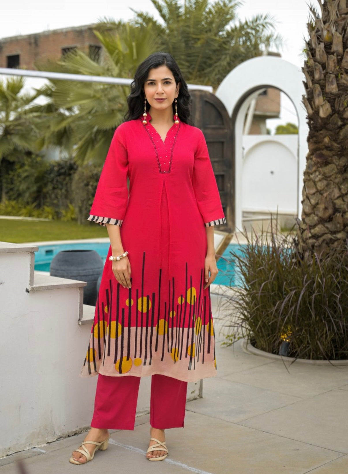 Bold Beat Crimson Kurta Set