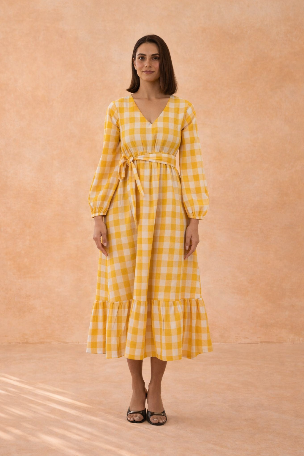 Sunbeam Gingham Midi Dress