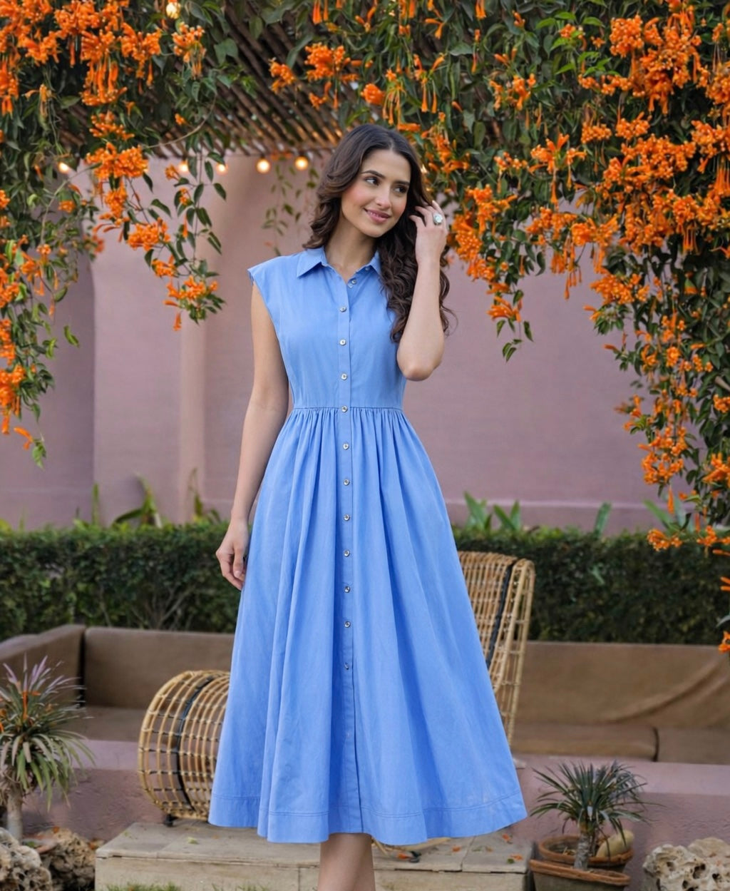 Ocean Breeze Blue Maxi Dress