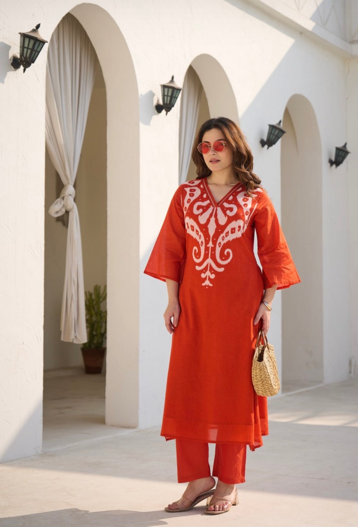 Vermilion Nomad Art Kurta Set