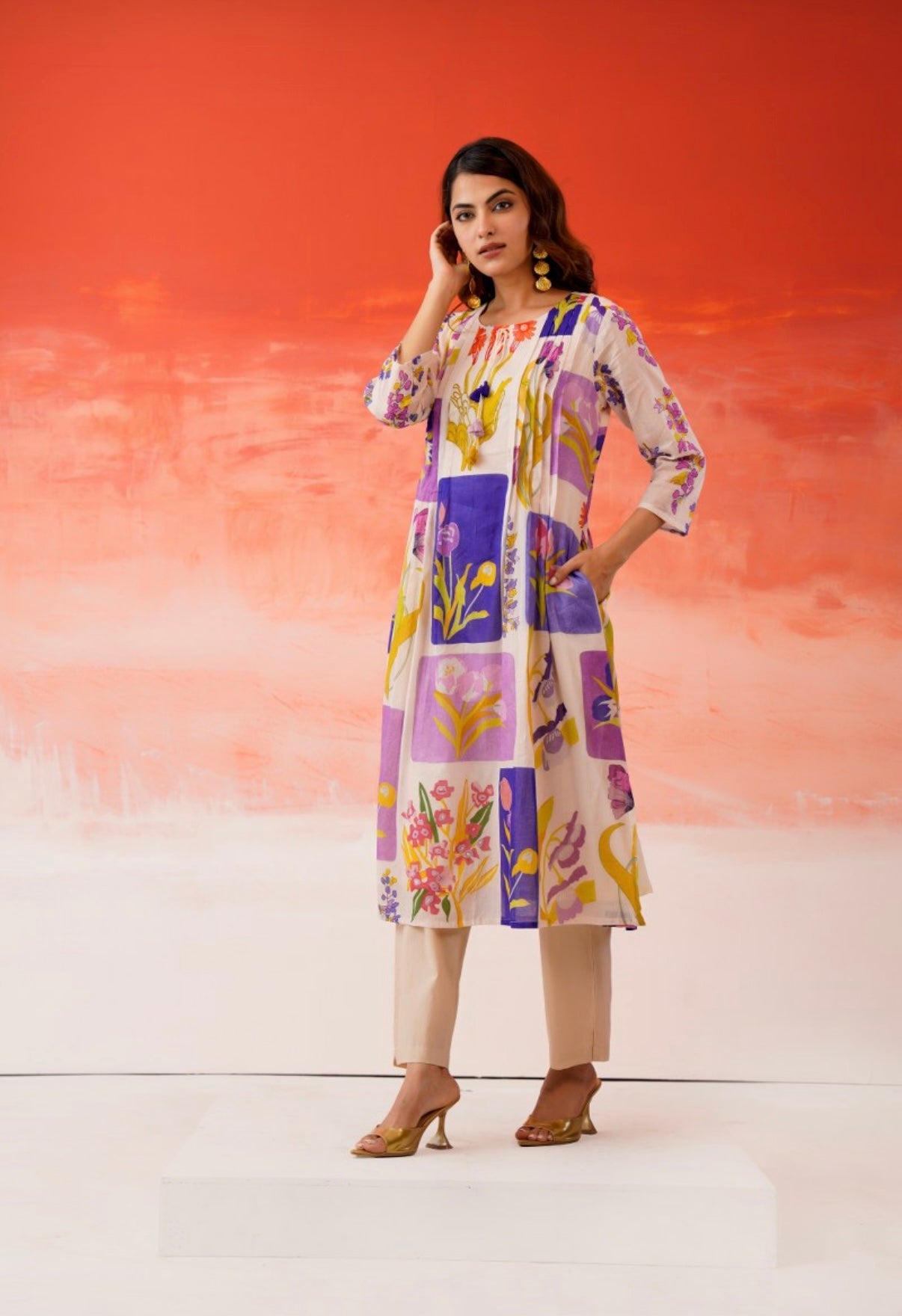 Floral Canvas Cotton Kurta Set