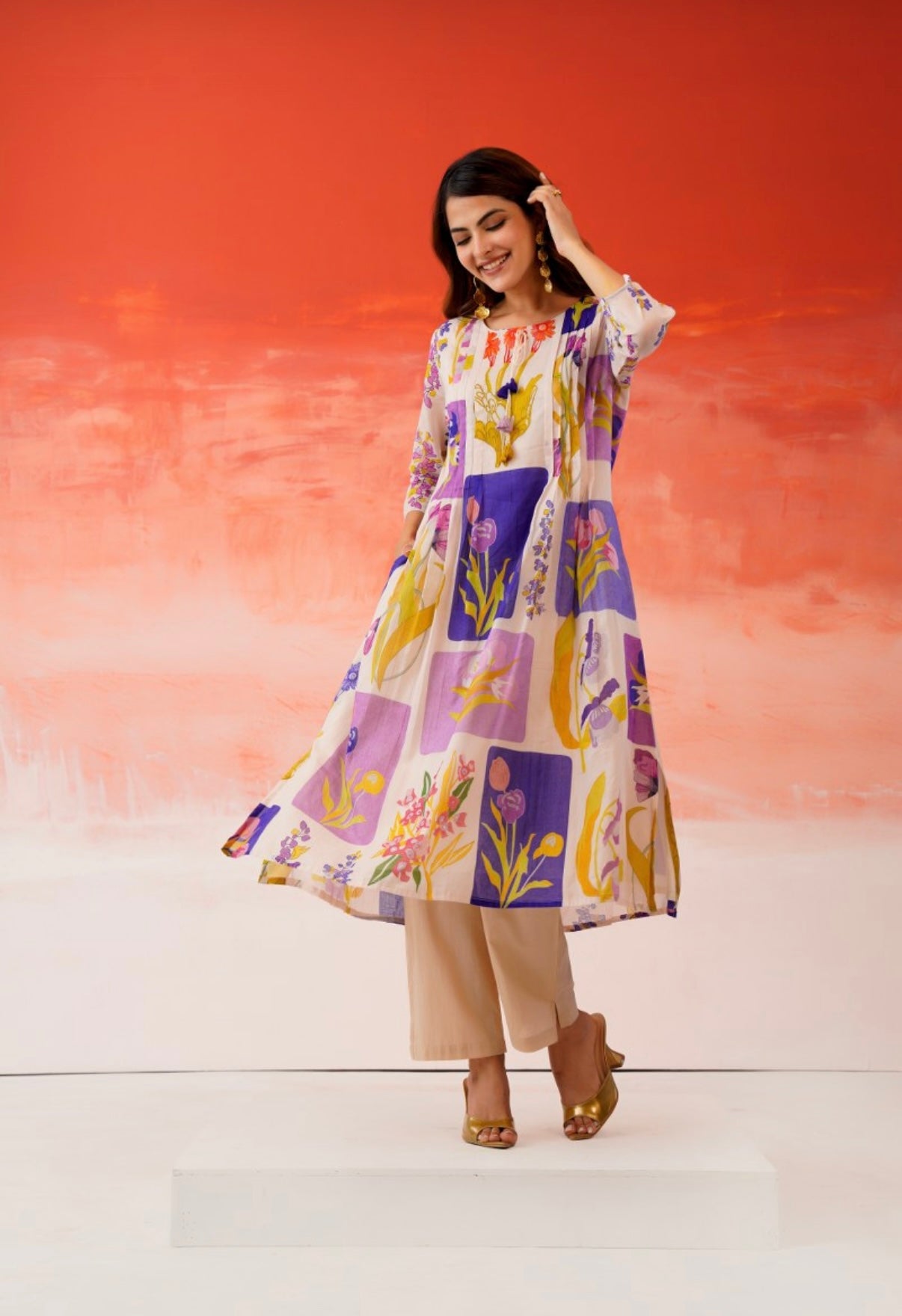 Floral Canvas Cotton Kurta Set