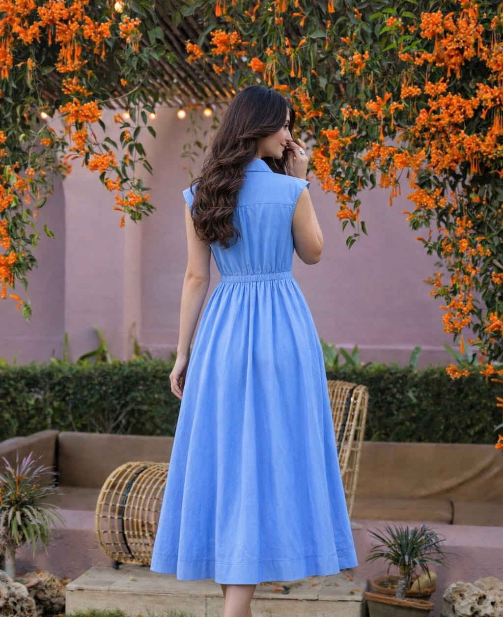 Ocean Breeze Blue Maxi Dress