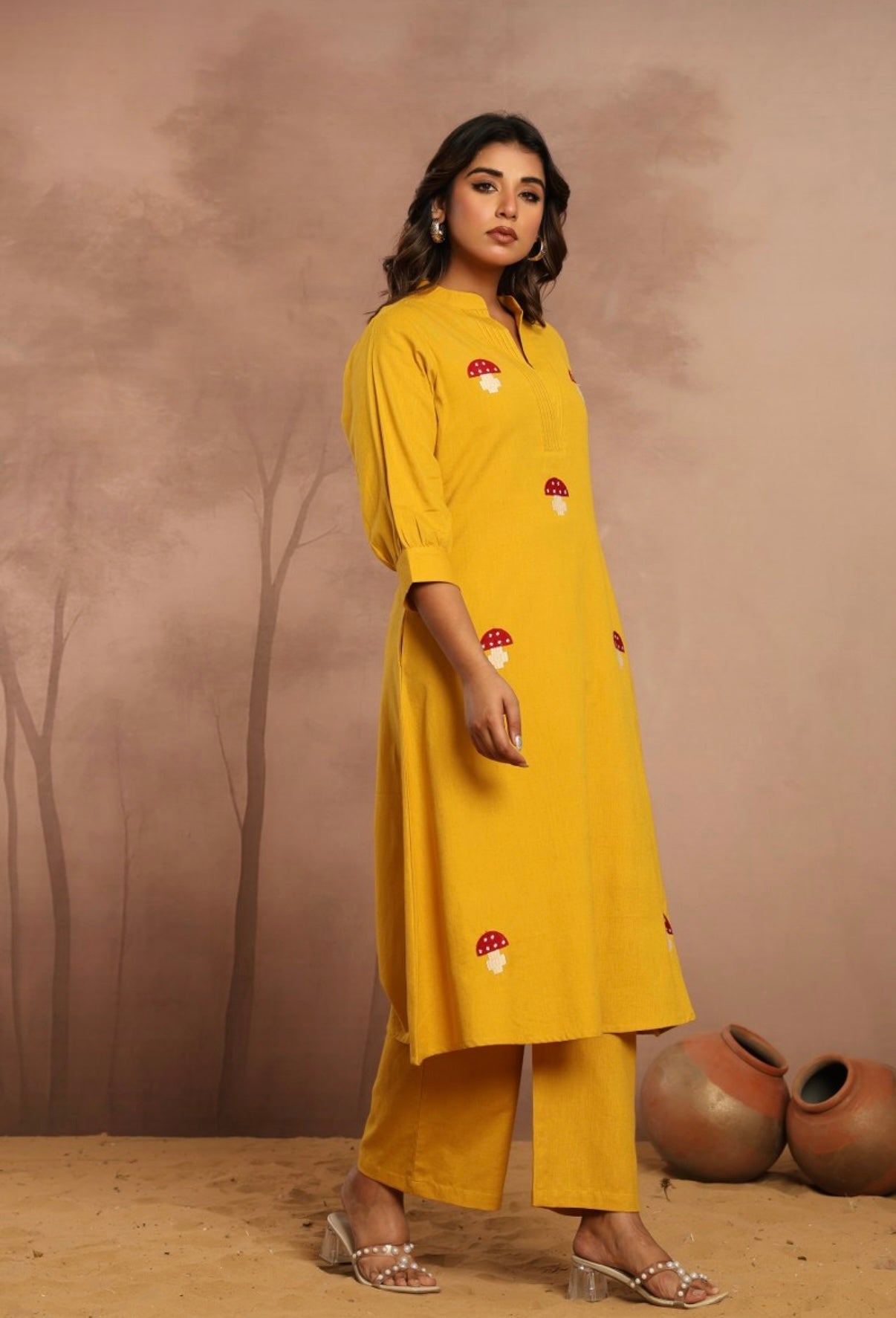 Sunshroom Mustard Kurta Set