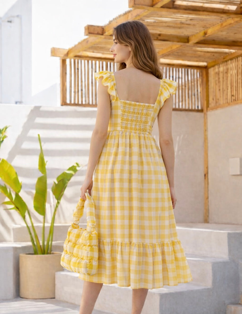 Sunshine Check Maxi Dress