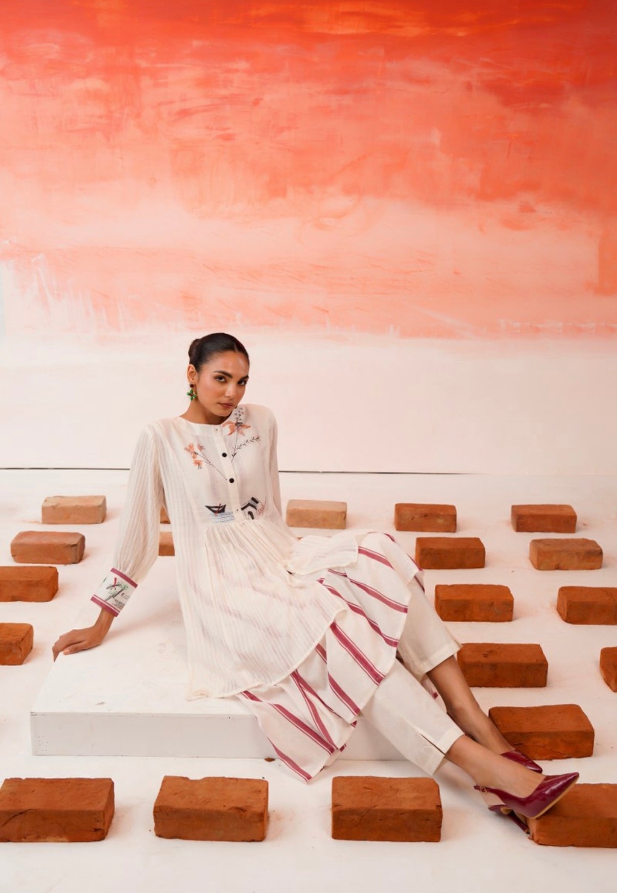 Serenade in Ivory Layered Kurta Set