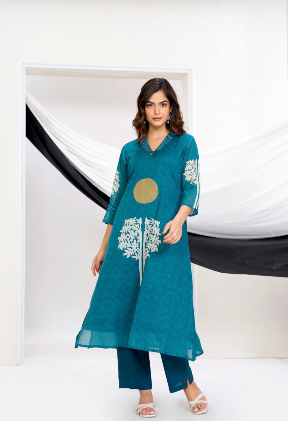 Celestial Grove Teal Kurta Set